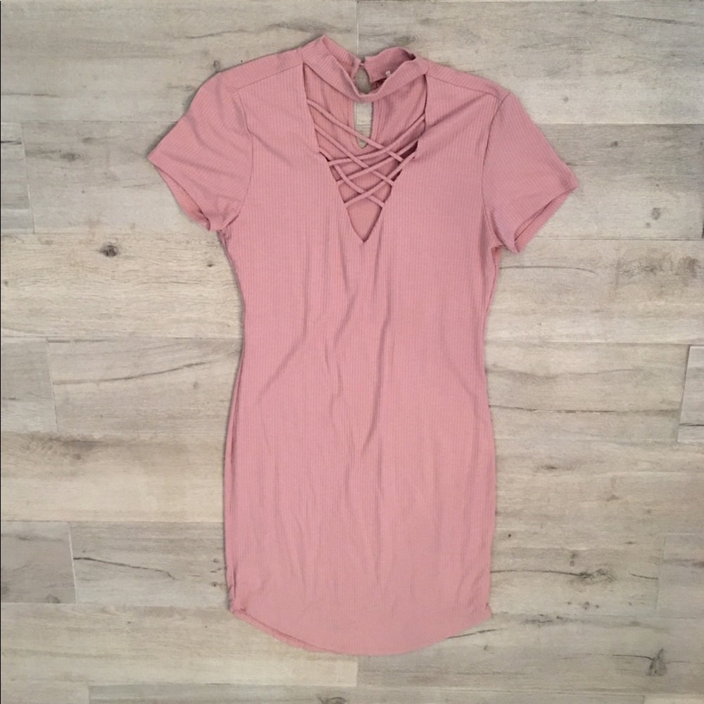 Pink Shirt Dress